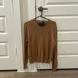 Ralph Lauren Polo Dark Tan V Neck Sweater M